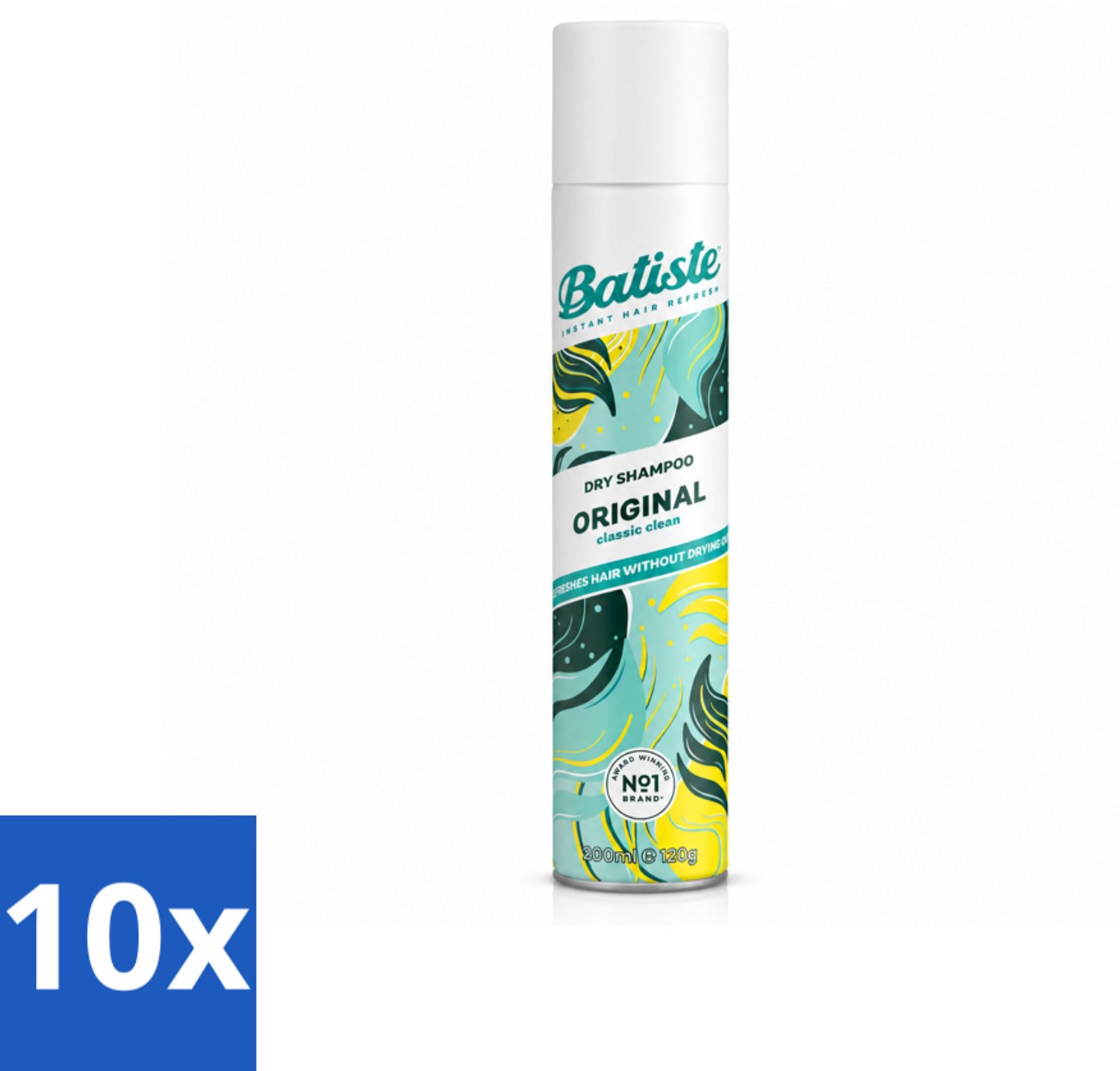 10 x Batiste - Original - Droogshampoo - Klassieke Frisse Geur - Geeft Volume en Textuur - 200ml - Voordeelverpakking - 10 stuks