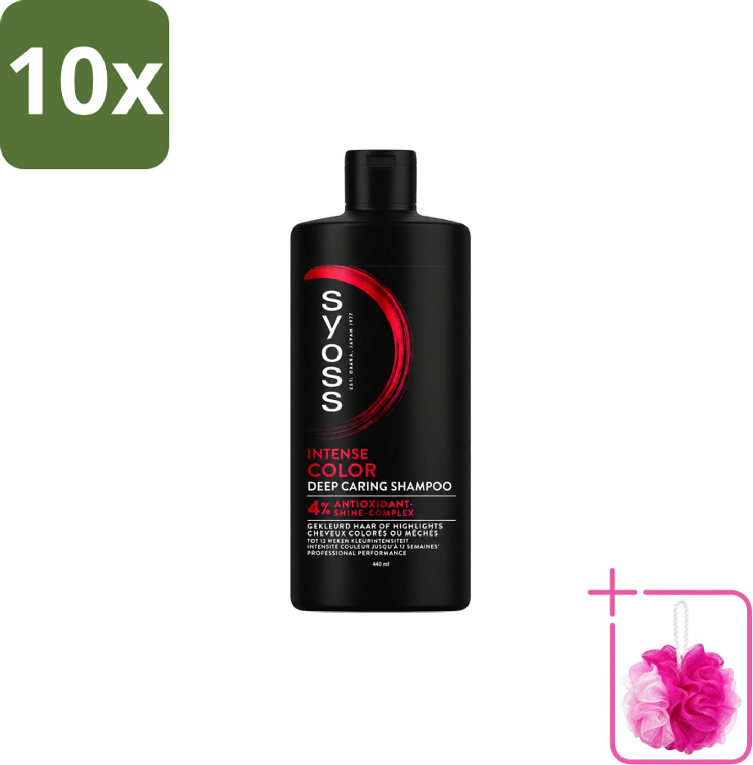 10 x Syoss – Shampoo – Color – 440 ml - Bulkverpakking - Kleurbehoud - Douchemop - Glans