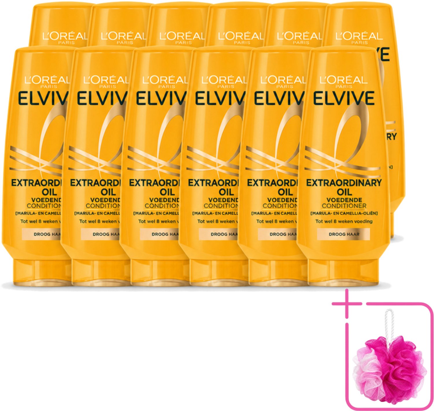 12 x L'Oréal Paris Elvive Extraordinary Oil - Conditioner - Droog Haar - 200ml - Bulkverpakking - Droog haar - Douchemop - Haar verzorging