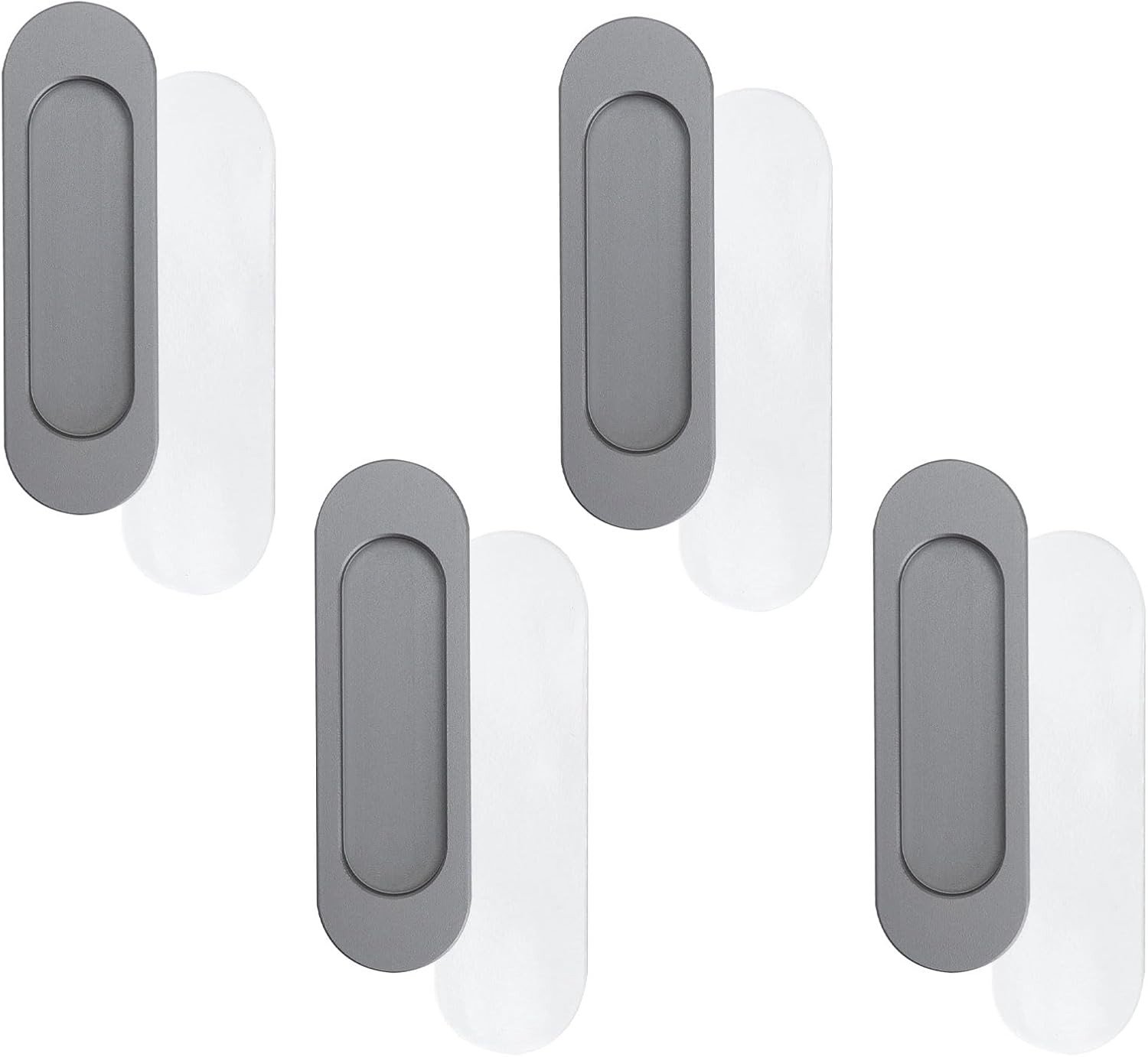 Zelfklevende Meubelhendels - 4 Stuks, Ovalen Aluminium Handgrepen voor Keuken en Badkamer, Geen Boren Nodig, Ideaal voor Lades en Kasten