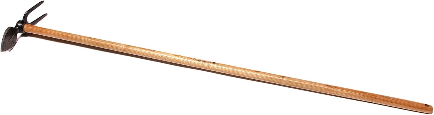 Tuinhak, hartblad, 2-zink, m. lak. E.-steel