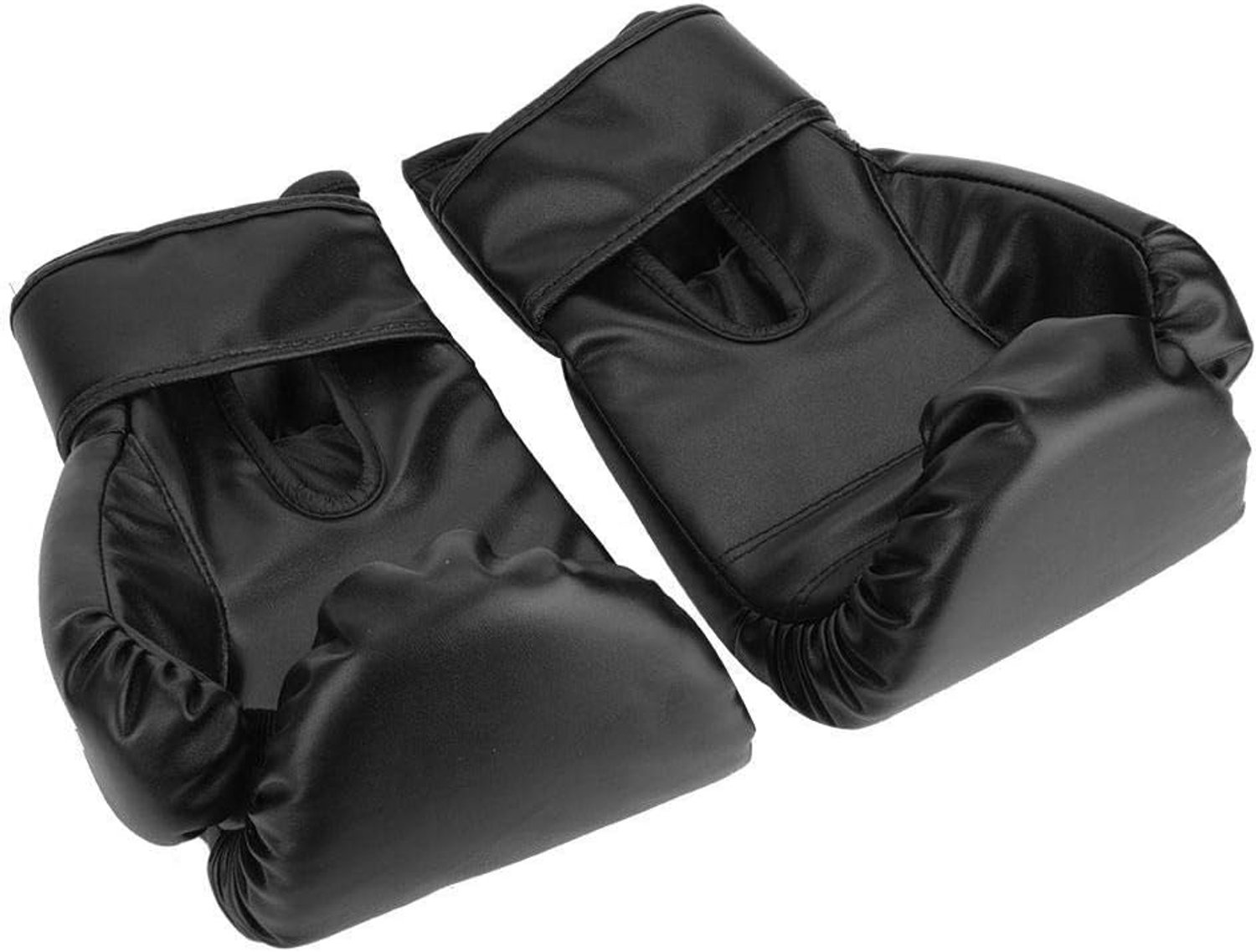 Trainingshandschoenen voor bokstraining, stoothandschoenen van PU-leer voor mannen, vrouwen en volwassenen (zwart)