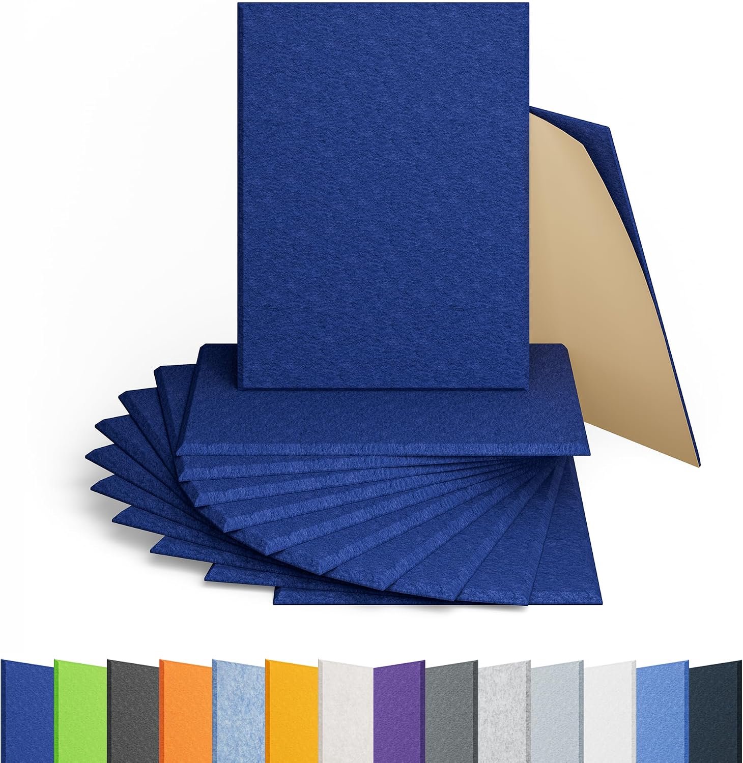 12 stuks akoestische panelen zelfklevend geluidsdicht schuim, akoestisch geluidspaneel met hoge dichtheid, rechthoekige panelen van 36 x 30 x 2 cm voor thuis, kantoor, opnameruimte, studio en