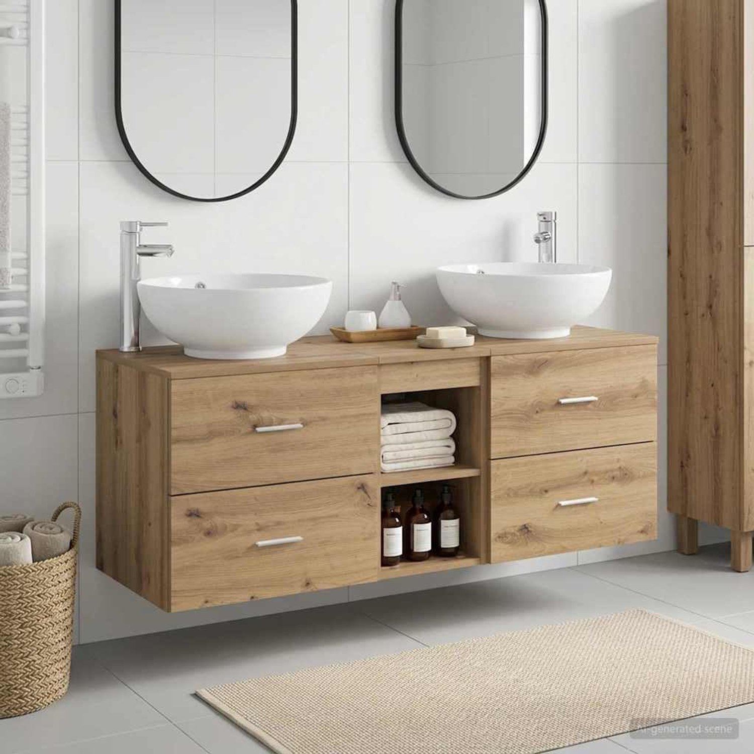 Badkamermeubelset 3 stuks Artisan eiken 49,5 x 44,5 x 65 cm