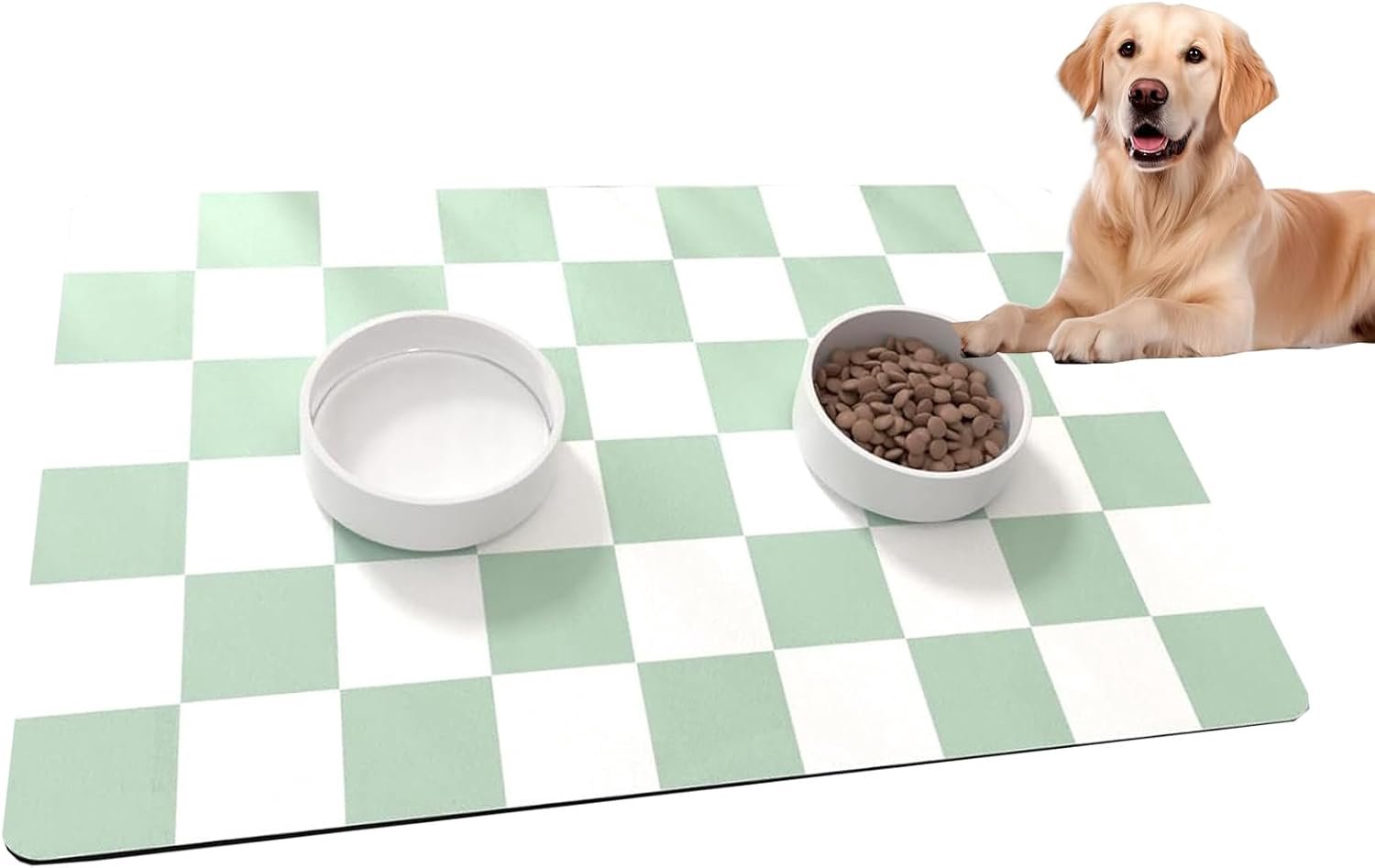 1 x voermat, 30 x 50 cm, waterdicht, antislip, kattenmat
