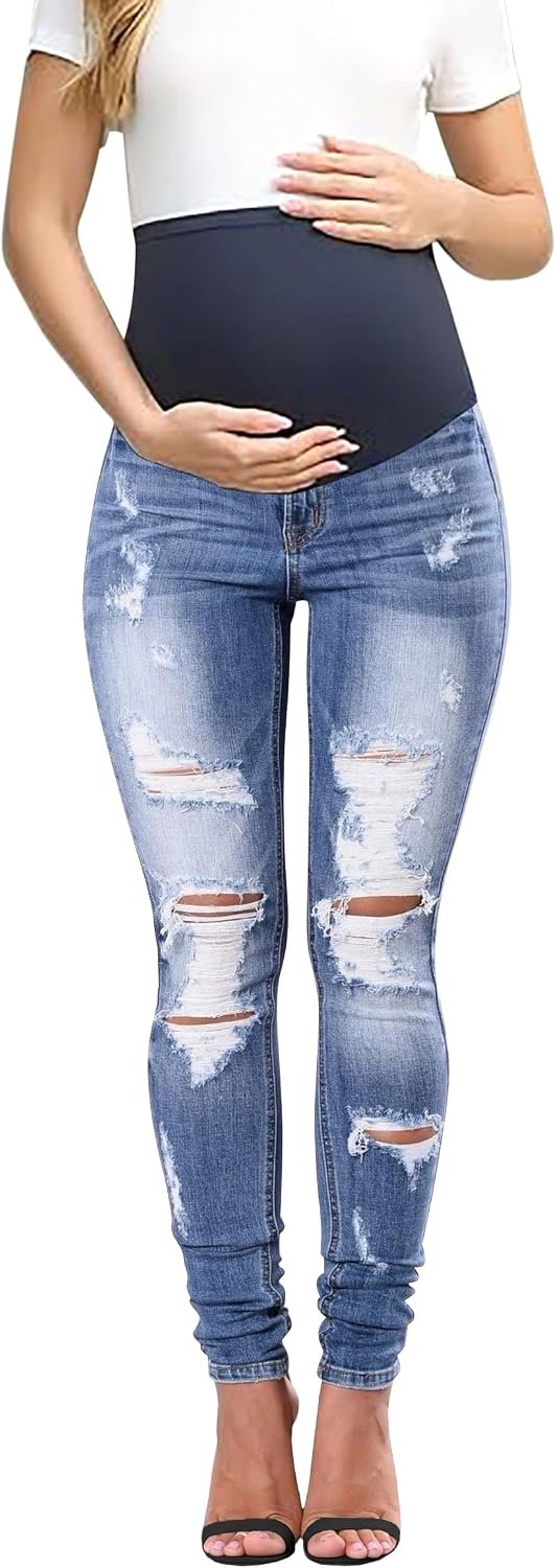 Jeans over buik stretch slim fit zwangerschapsbroek jeans