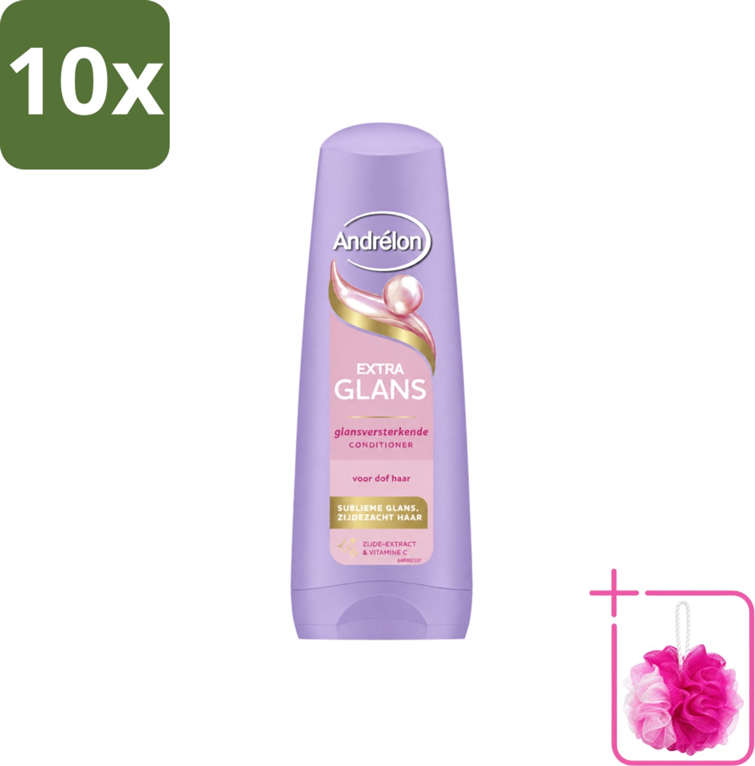 10 x Andrélon – Conditioner – Extra Glans – 200 ml - Bulkverpakking - Glans - Douchemop - Haar verzorging