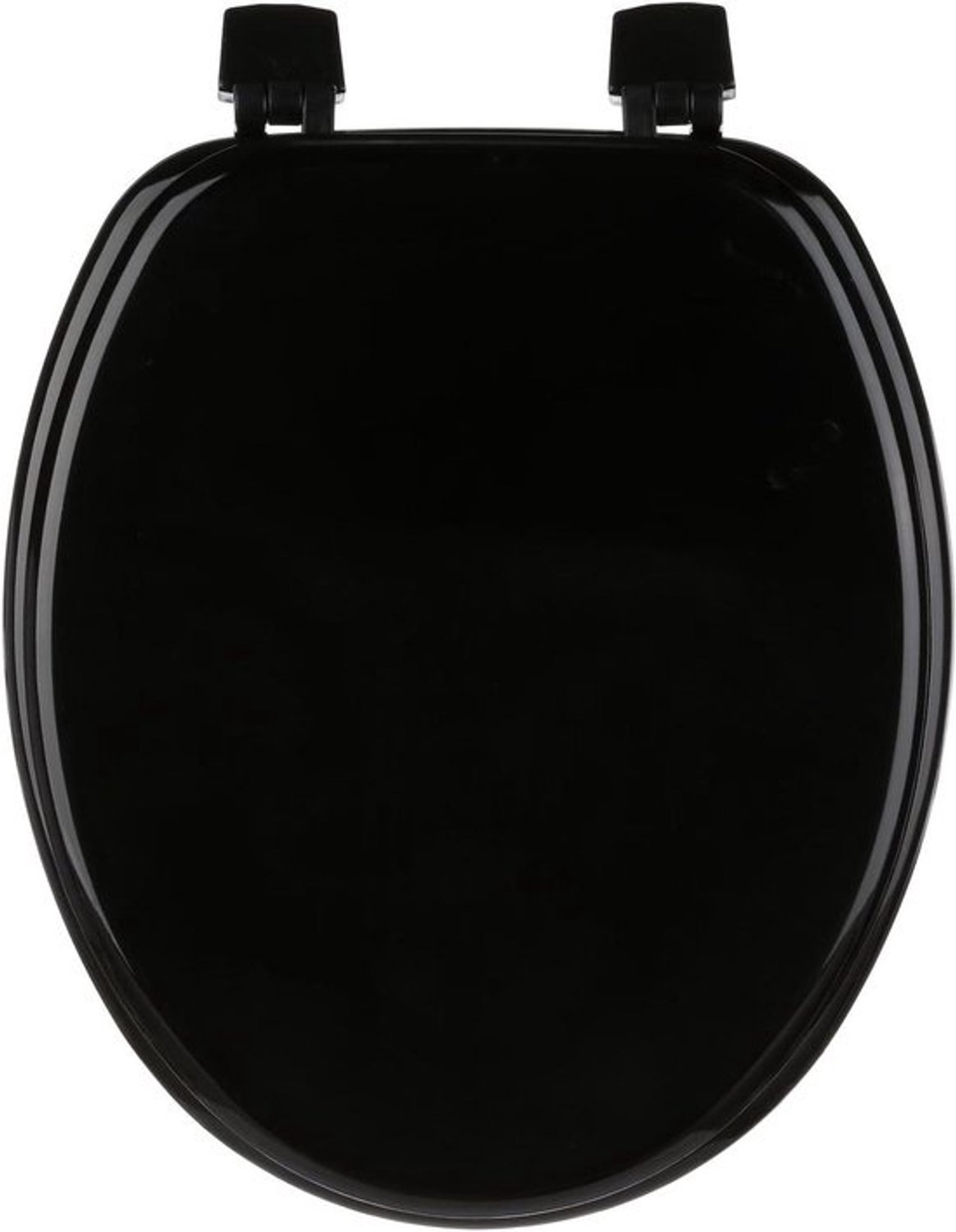 Toiletbril van hout - WC-deksel - Voor vernieuwing van de badkamer - Verstelbare bevestiging - 43 x 37 cm - Zwart