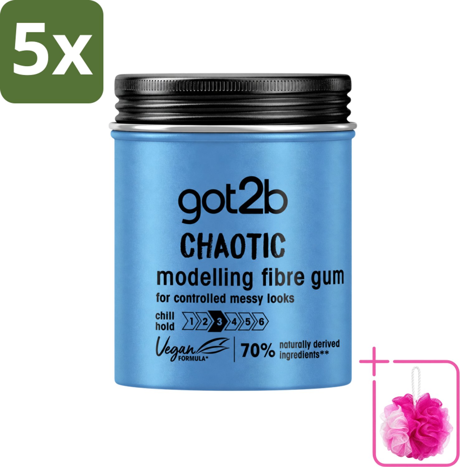 5 x Got2B - Wax - Warhoofd - 100 ml - Bulkverpakking - Haarstyling - Douchemop - Warrig haar