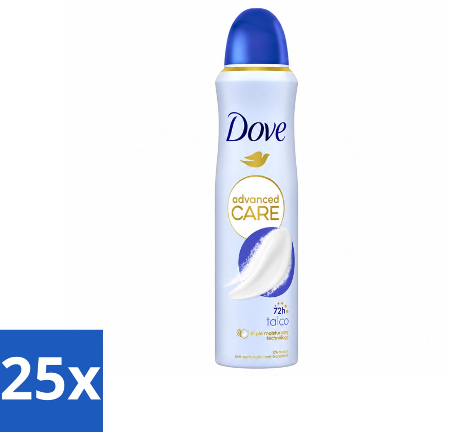 25 x Dove – Deodorant Spray – Talco – 150 ml - Voordeelverpakking - 25 stuks