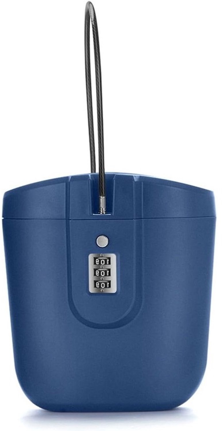 Strandkluis - Diefstalbox voor op reis - Waardevolle spullen opbergen - 3-cijferig cijferslot - 2 liter - Blauw