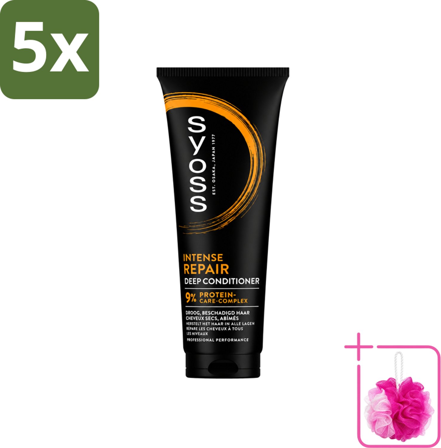 5 x Syoss - Intense Repair - Deep Conditioner - Herstelt & Versterkt - 250 ml - Bulkverpakking - Herstel haar - Douchemop - Droog haar