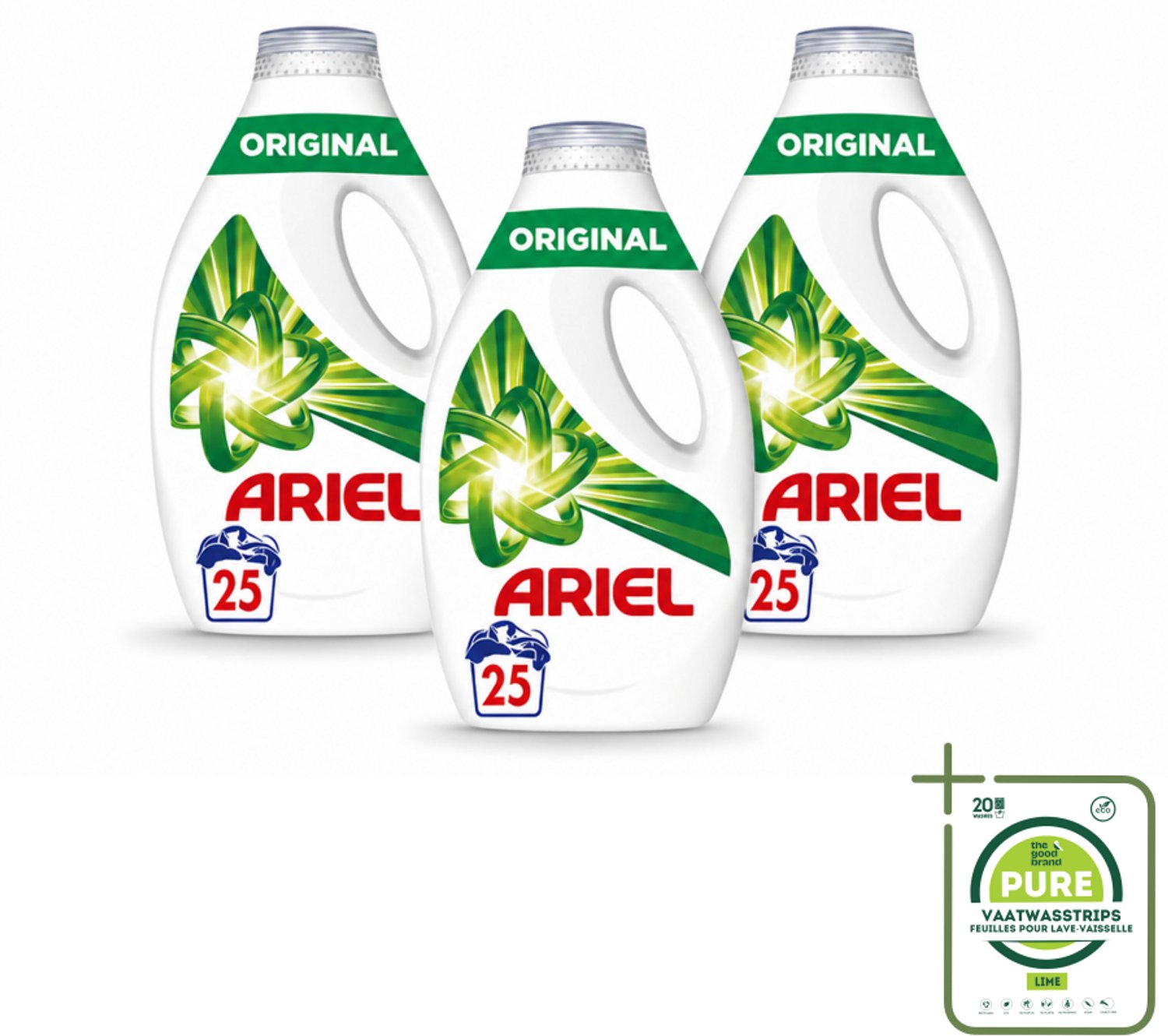 3 x Ariel – Original – Vloeibaar Wasmiddel – 1,13 L - Grootverpakking - Vaatwasstrips - Wasmiddel - Vloeibaar Wasmiddel - Reiniging - Frisheid - Koudwas