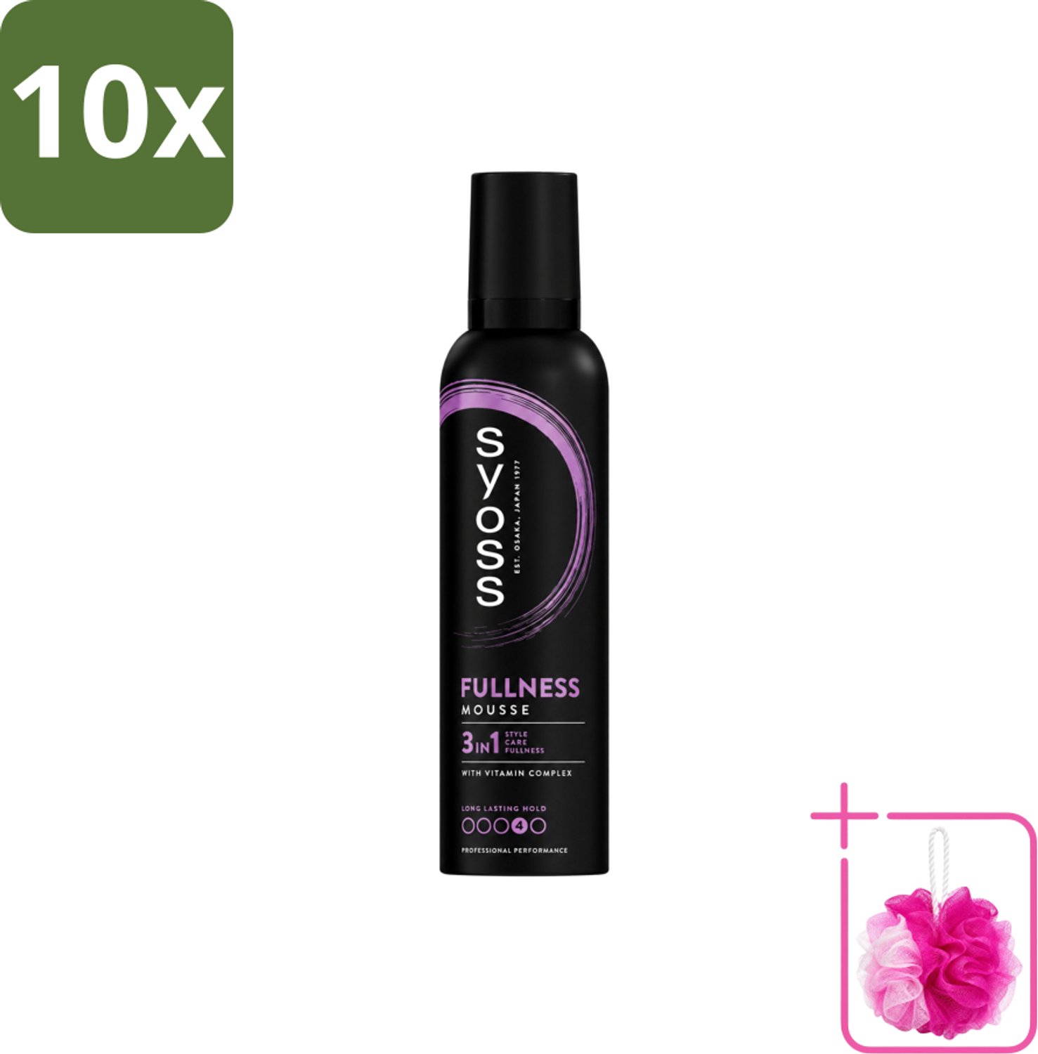 10 x Syoss - Fullness - Haarmousse - Lichtgewicht Volume - 250 ml - Bulkverpakking - Haarvolume - Douchemop - Haarmousse