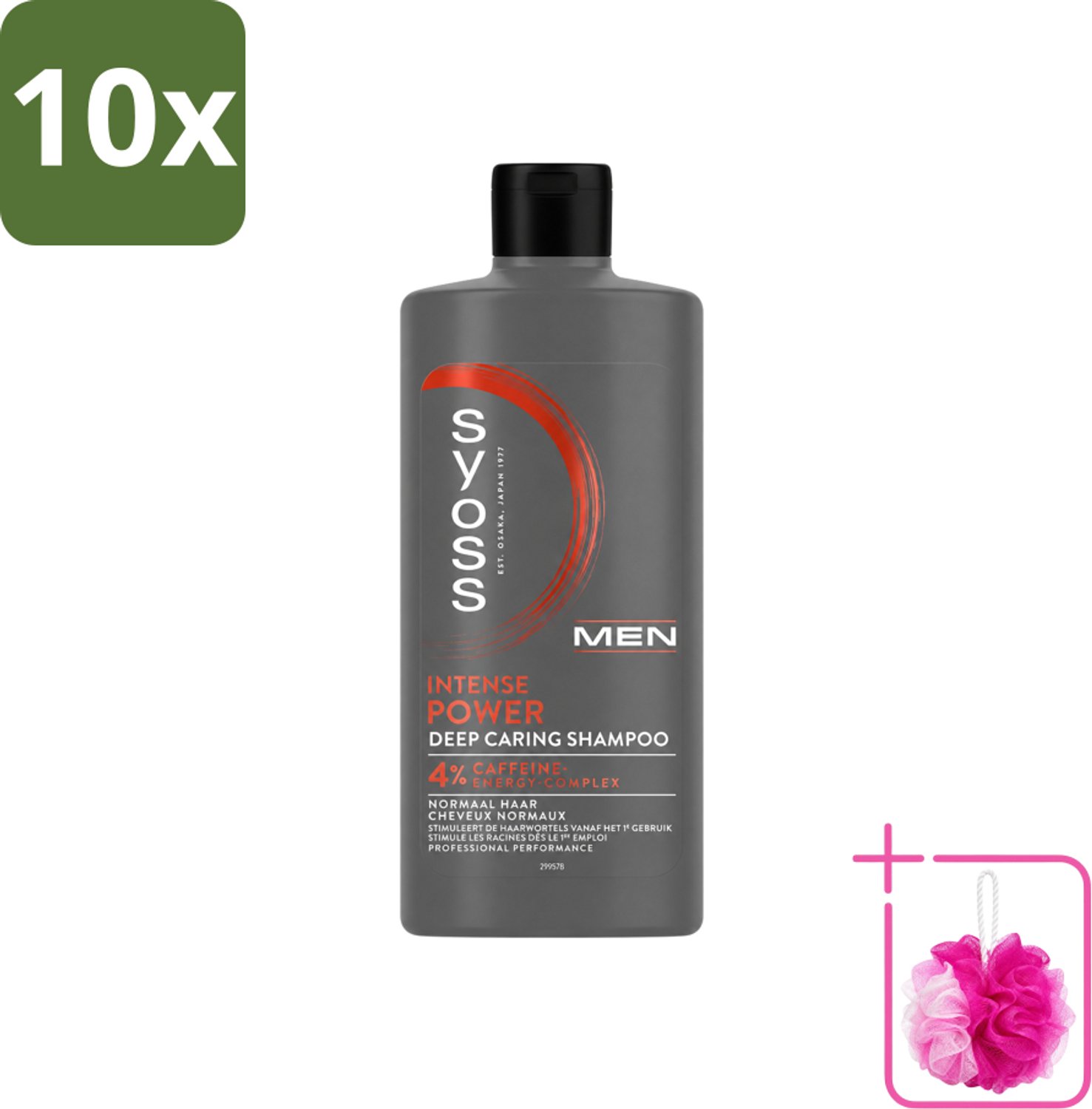 10 x SYOSS - Men Power - Shampoo - Langdurige Styling - 440ml - Bulkverpakking - Mannelijk haarverzorging - Douchemop - Krachtig haar