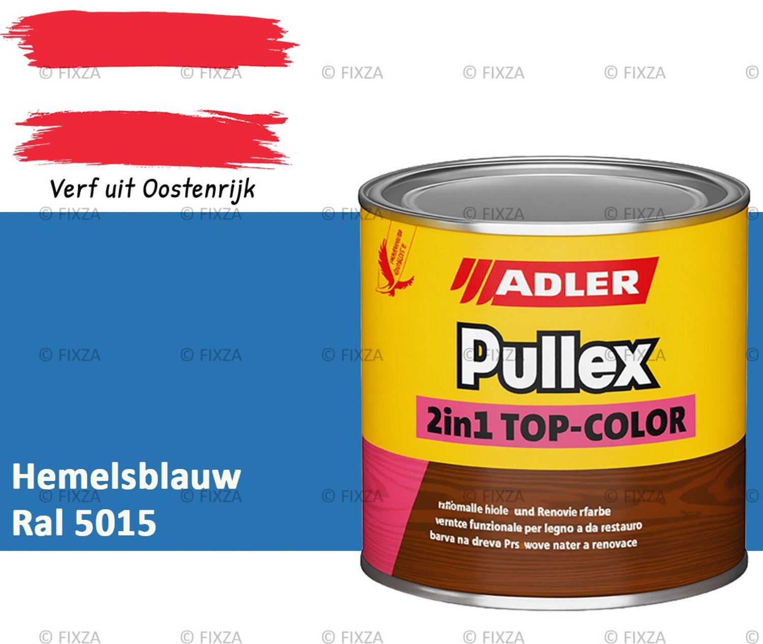 ADLER Pullex 2in1 Top-Color – Hemelsblauw – 2,5 Liter – Dekkende Houtverf Buiten – Zijdemat