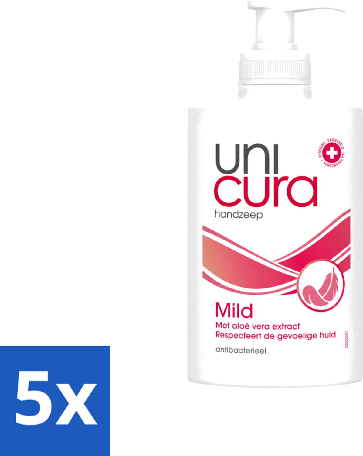 5 x Unicura - Vloeibare Zeep Mild - Verzachtend - 250 ml - Voordeelverpakking - 5 stuks
