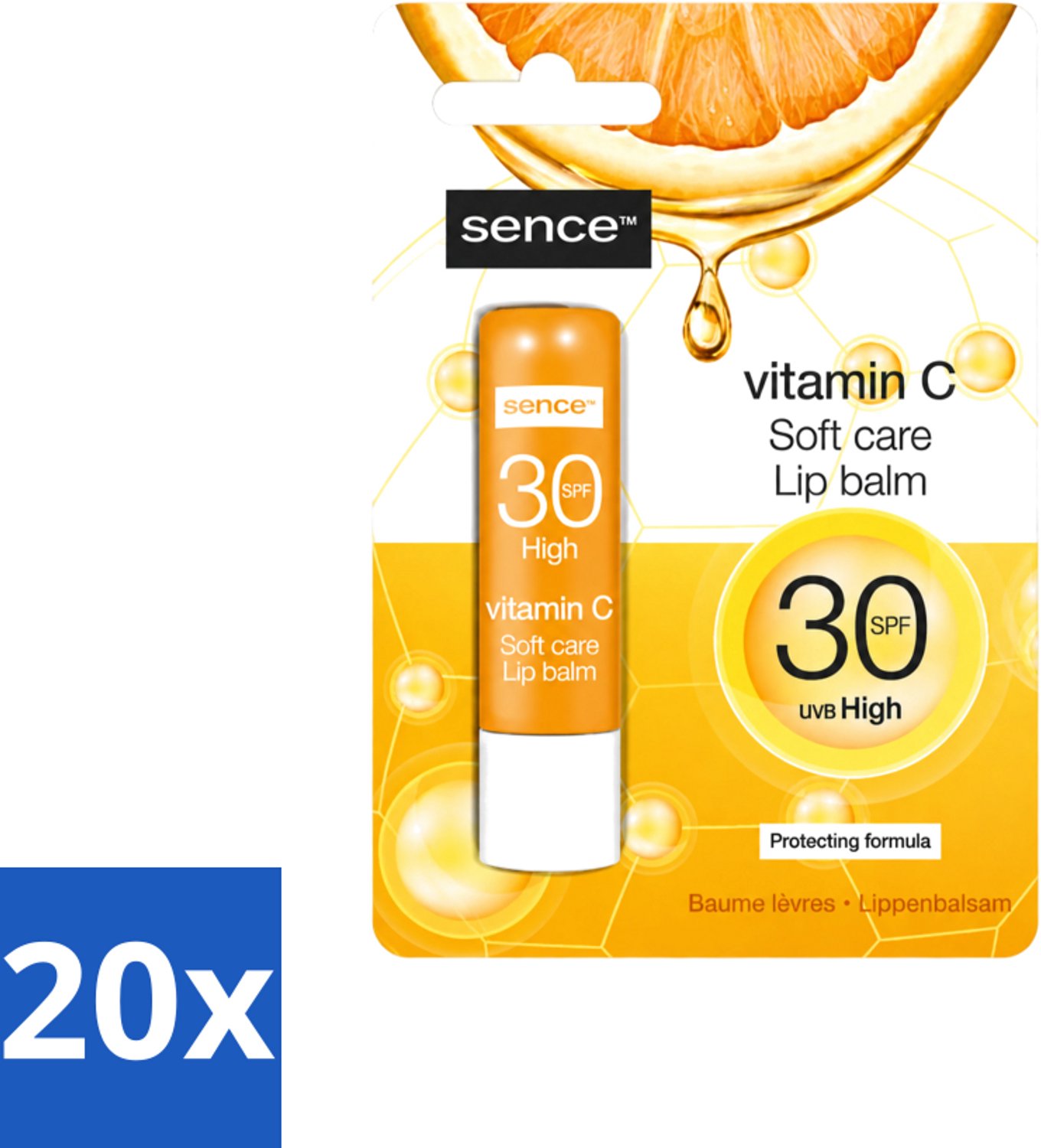 20 x Sence - Soft Care Vitamin C - Lippenbalsem - Hydraterend - 4,3 g - Voordeelverpakking - 20 stuks