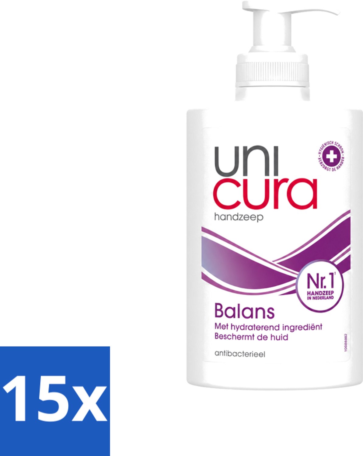 15 x Unicura - Vloeibare Handzeep - Anti Bacterieel - Balans - 250 ml - Voordeelverpakking - 15 stuks