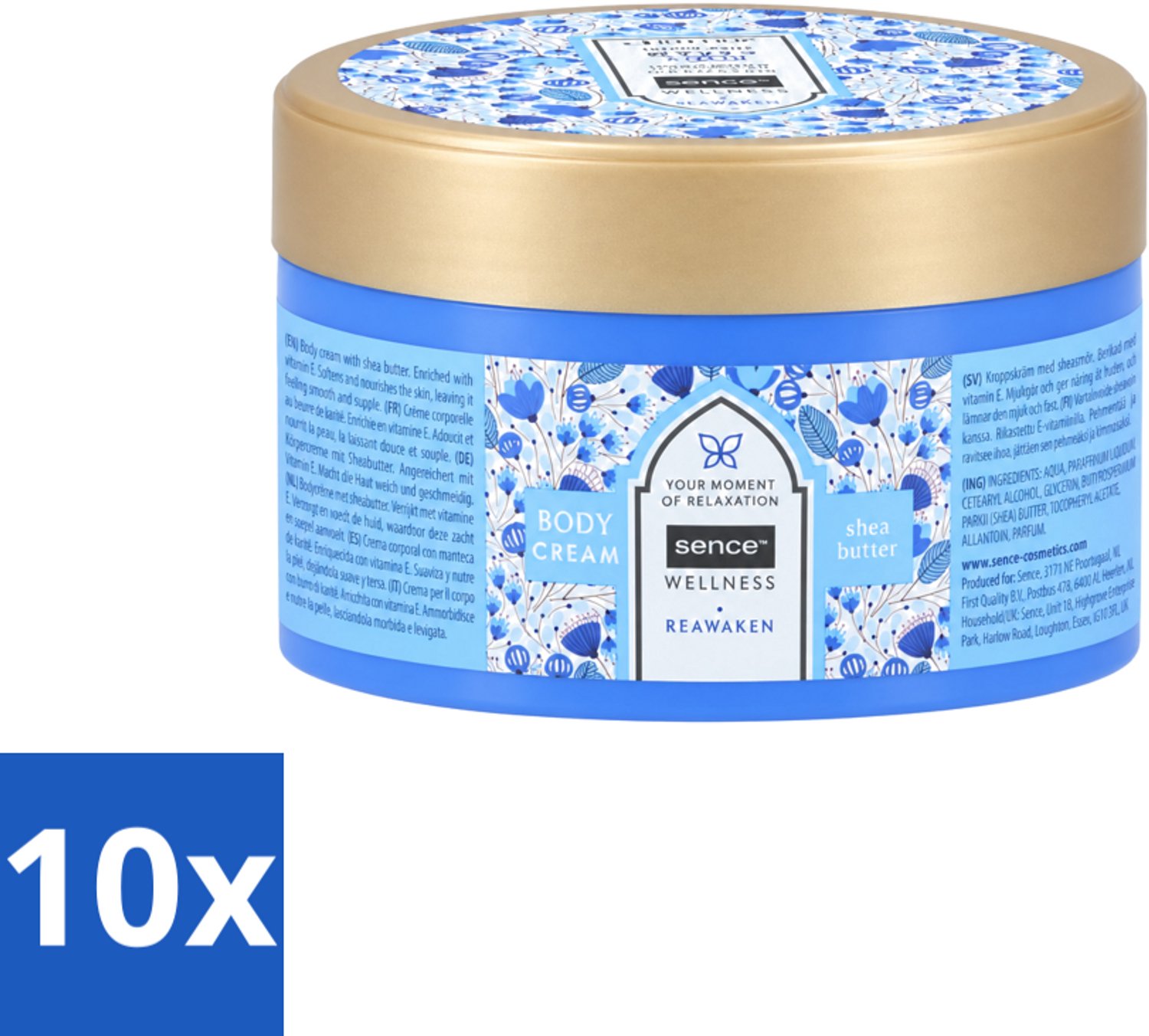 10 x Sence - Reawaken - Bodycrème - Wellness - 200 ml - Voordeelverpakking - 10 stuks