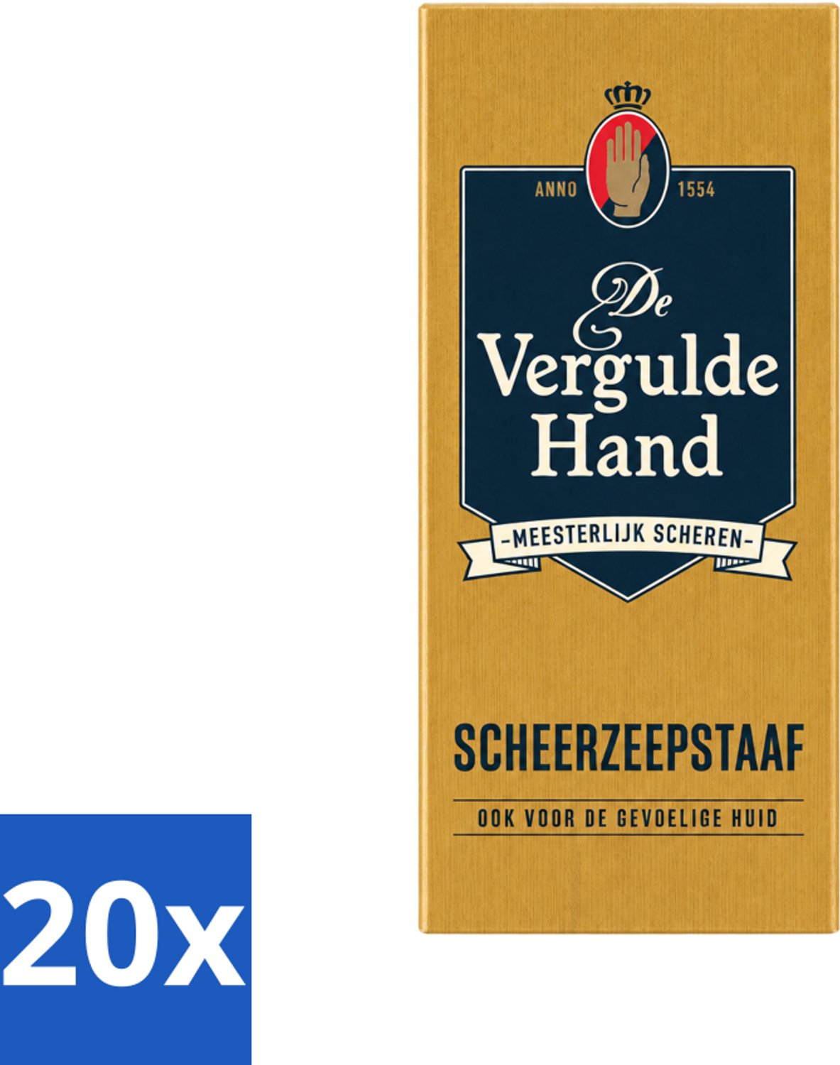 20 x De Vergulde Hand - Scheerzeepstaaf - 75 gr - Voordeelverpakking - 20 stuks