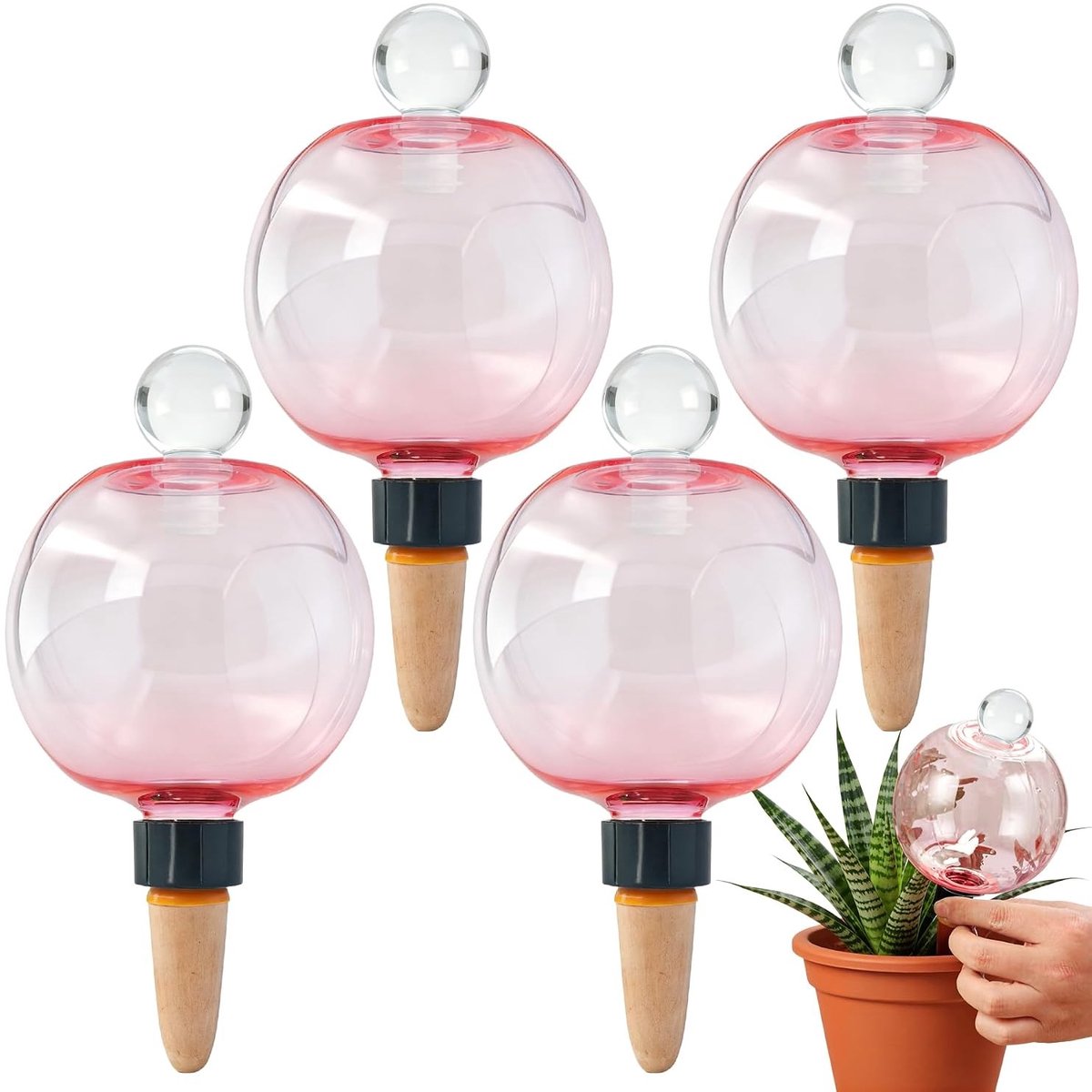 Irrigatieballen - Roze - 500 ml - Automatische Zelfbewatering voor Planten - Voor Kamer-, Balkon- en Tuinplanten