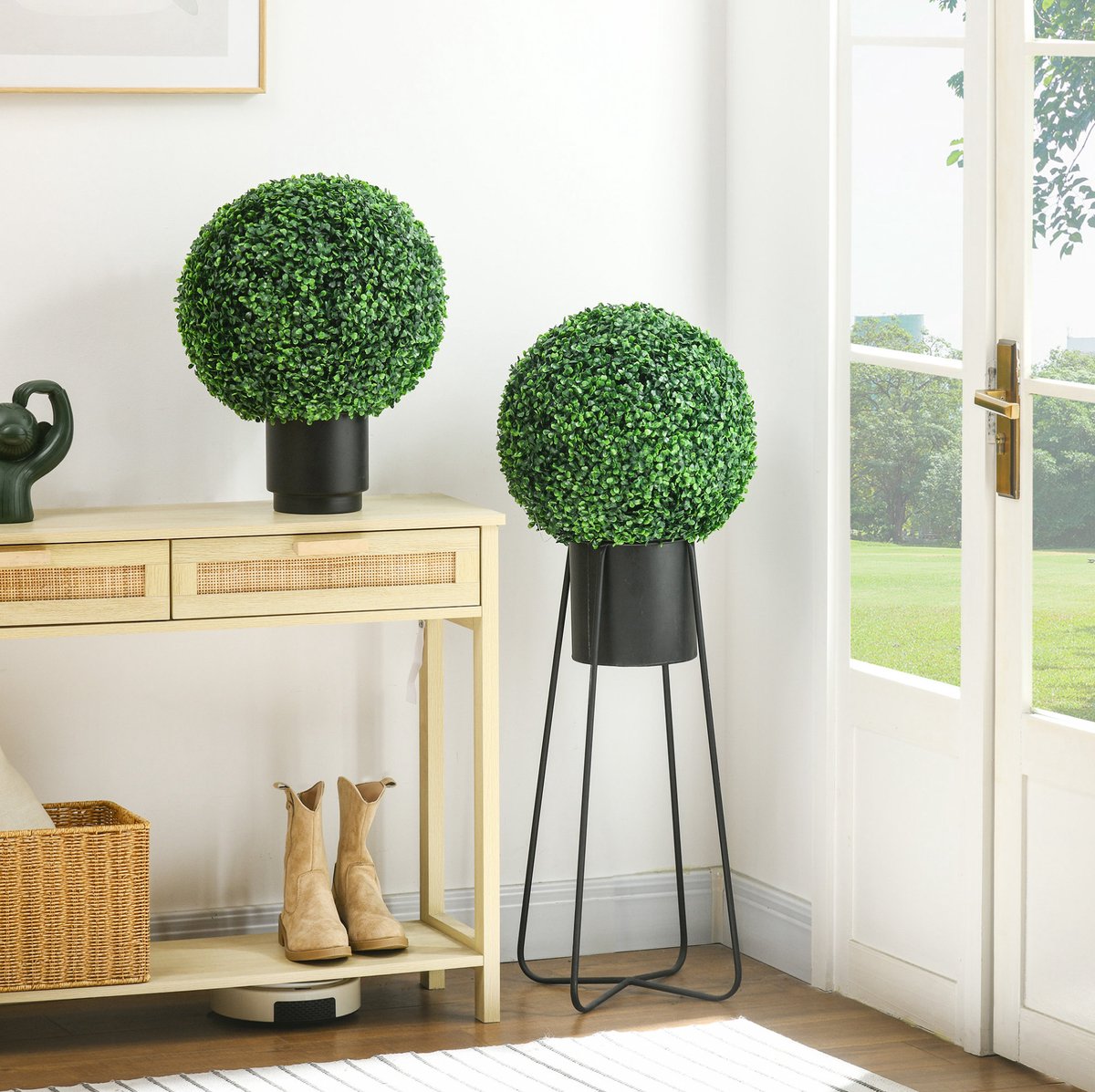 MODFU - Kunstplant - Buxusbal - Set Van 2 - UV-Bescherming - Binnen En Buiten - Ø40 Cm