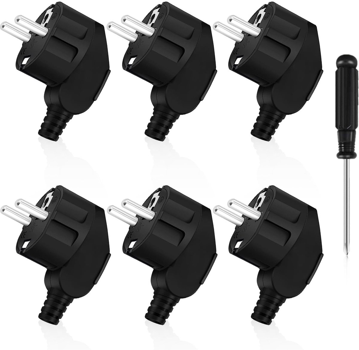 Elektrische Stekker - Zwart - 5,5 x 4 x 3,8 cm - Waterdichte Stekker voor Buiten - Voor Huishoudelijke Apparaten