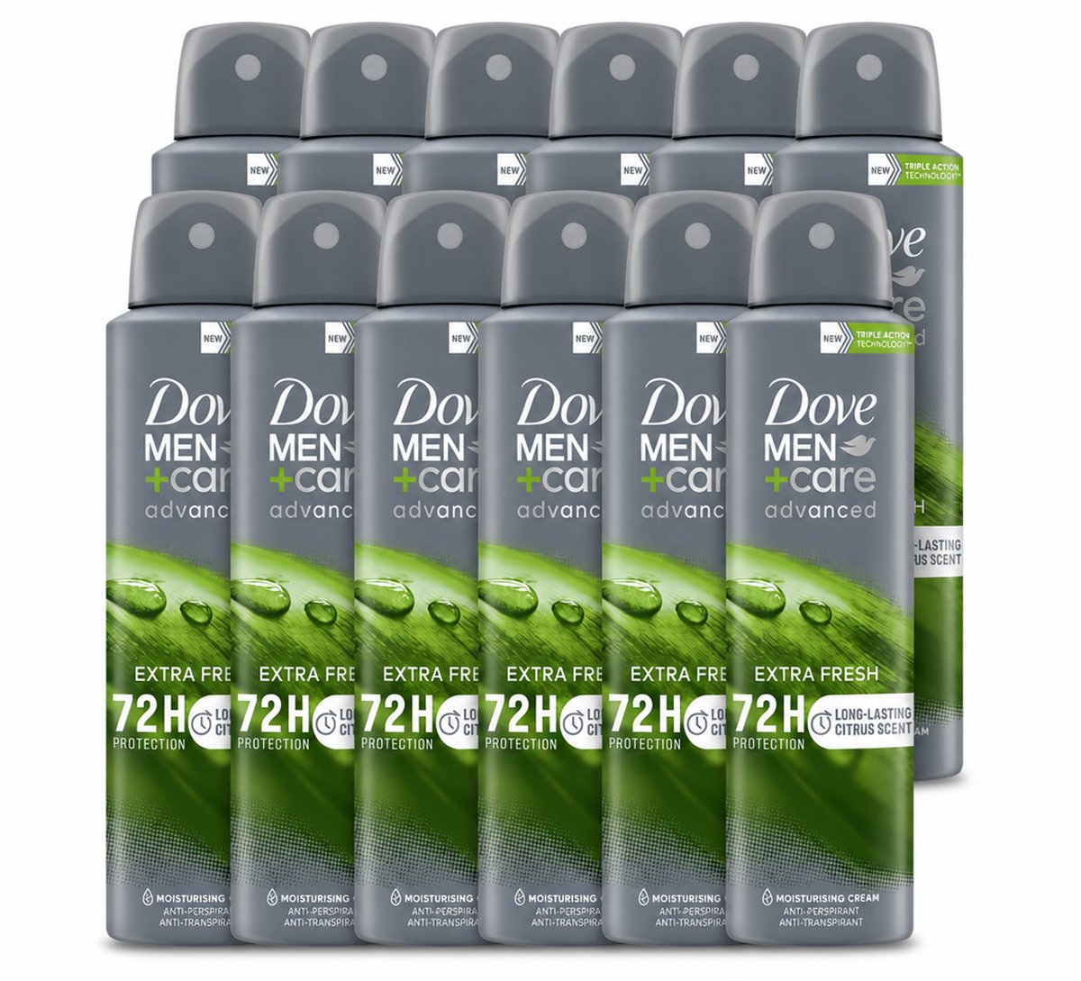 12 x Dove Men+Care Deodorant Spray - Extra Fresh - 150 ml - Voordeelverpakking - 12 stuks