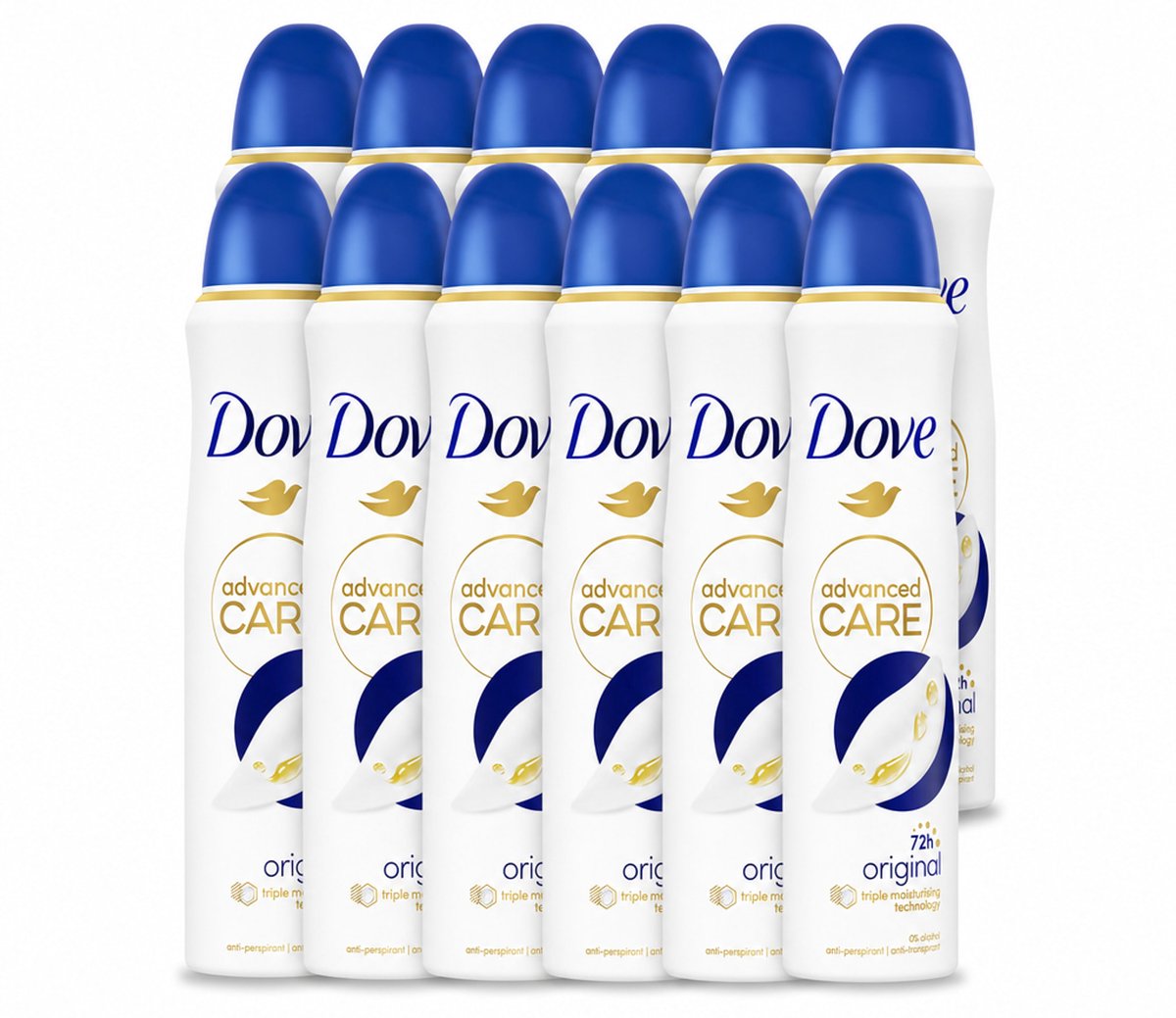 12 x Dove – Deodorant Spray – Original – 150 ml - Voordeelverpakking - 12 stuks