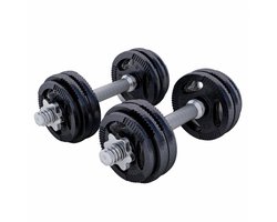 Gorilla Sports Dumbellset - Halterset - Gripper Gietijzer zwart - 30 kg