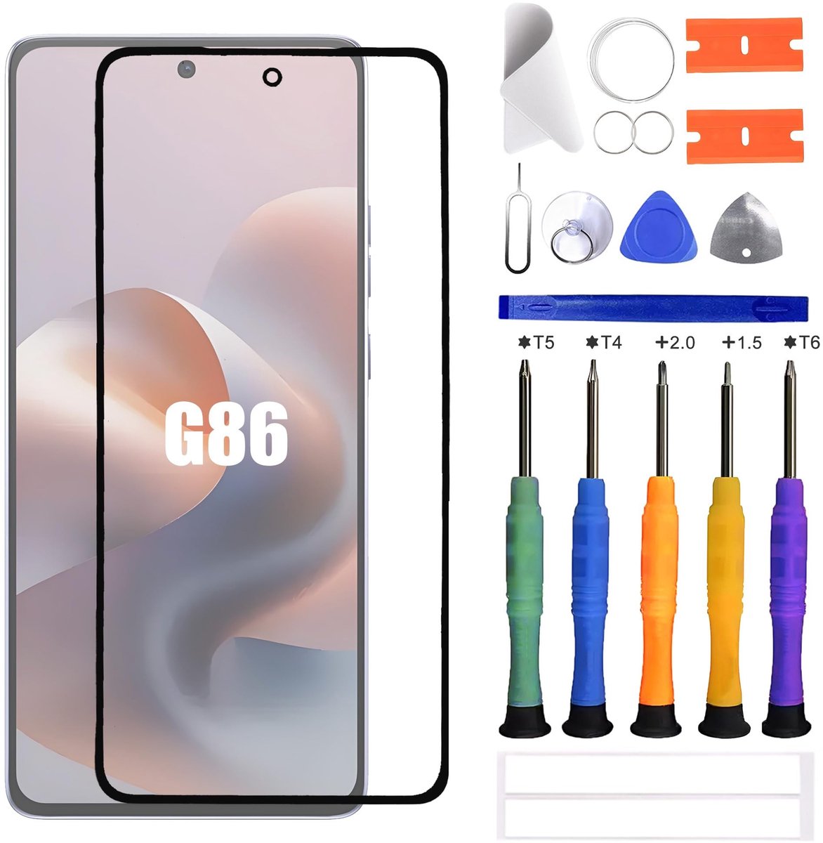 Elzusha - Reparatieset voor Mo-to G86 - Vervangend display glas met