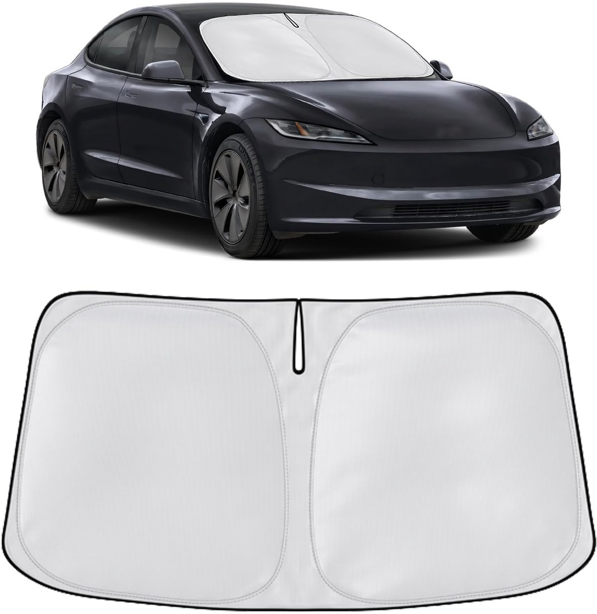 Elzusha - Zonnescherm voor Tesla Model 3 - Vouwbaar en UV-blocker
