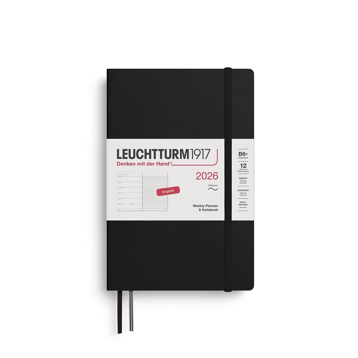 Elzusha - Weekplanner en Notitieboek B6+ 2026 met Softcover