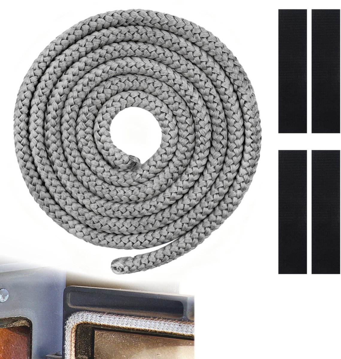 Elzusha - Oven Sealing Cord - Hoogwaardige Glasvezel - 2 m - Grijs