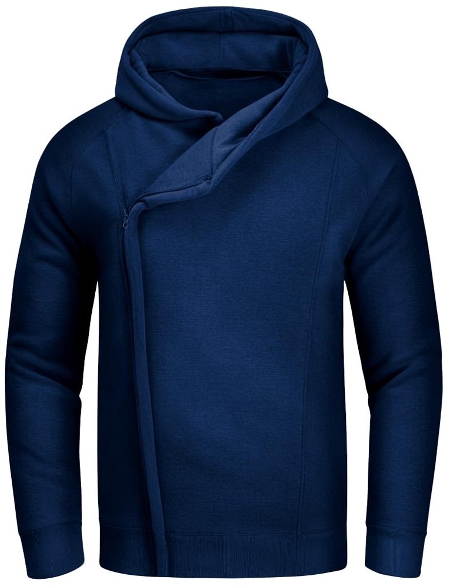 Elzusha - Heren Hoodie met Rits - Casual Winterjack - Marineblauw