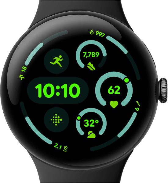 Google Pixel Watch 3 - Smartwatch - 45mm - Zwart/Zwart