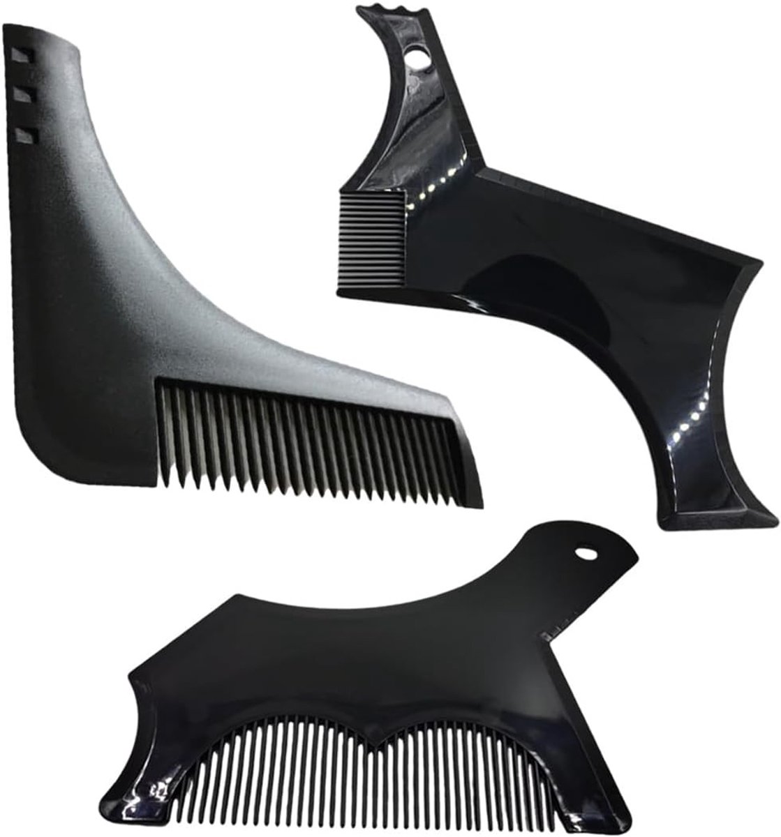 3-delige Baard Sjablonen voor Mannen, Ideaal voor Perfect Snijden en Trimmen van Baarden, Lichtgewicht en Draagbaar Accessoire