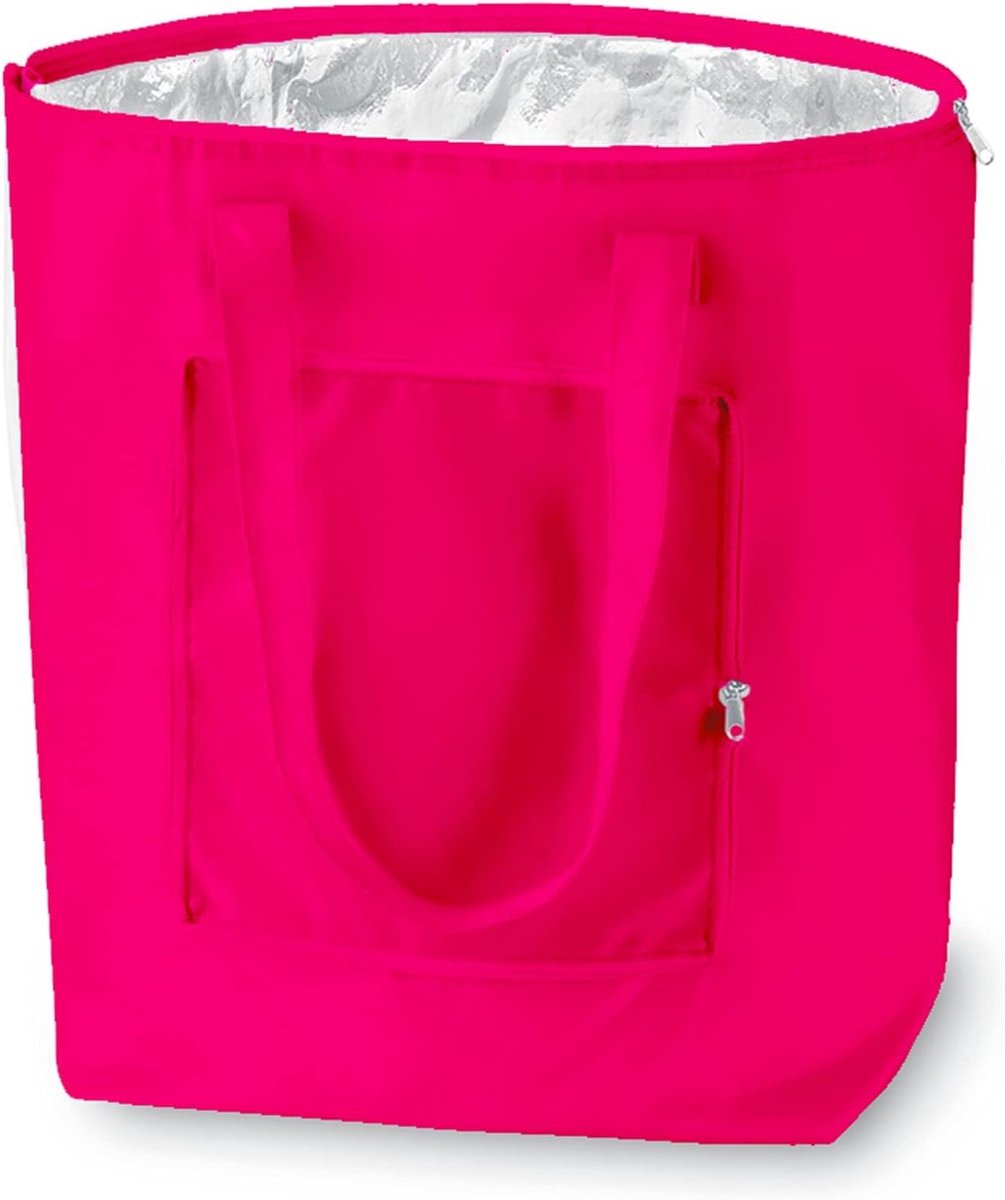 Koelbox - Magenta - 41 x 14 x 44 cm - Opvouwbare Koeltas met Aluminium Binnenzijde - Voor Boodschappen en Strand