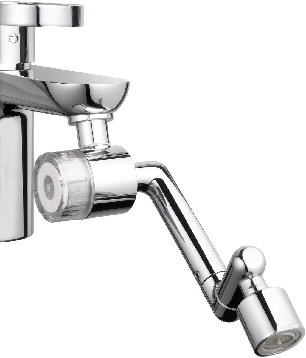 Kraanverlenger - 1440 Graden Draaibaar & Zwenkbaar - Met Reinigbare Perlator en Filter - Universeel voor Keuken en Badkamer