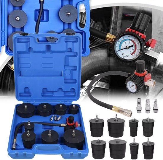 Compressiemeter - Turbodrukmeter - Cilindercompressor - Systeemlektest - Gereedschap - Autogereedschap - Compressietester - 9-delige set - Rood — afbeelding 5
