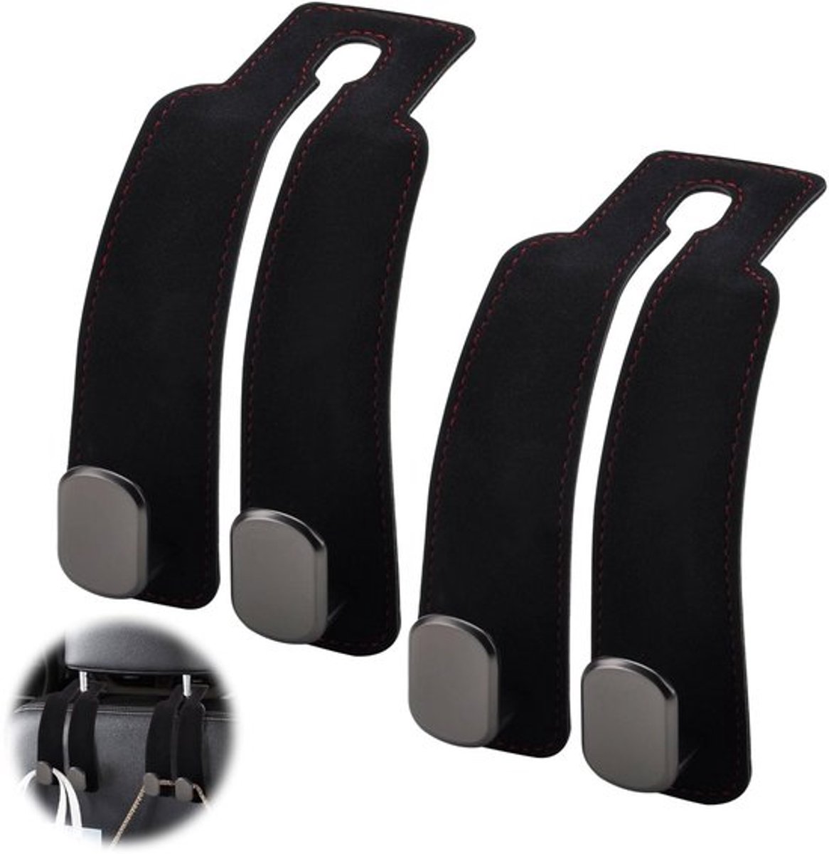 Dailygoods- Hoofdsteun Haken 360° Verstelbaar - Organizer - Auto Accessoires - Luxe