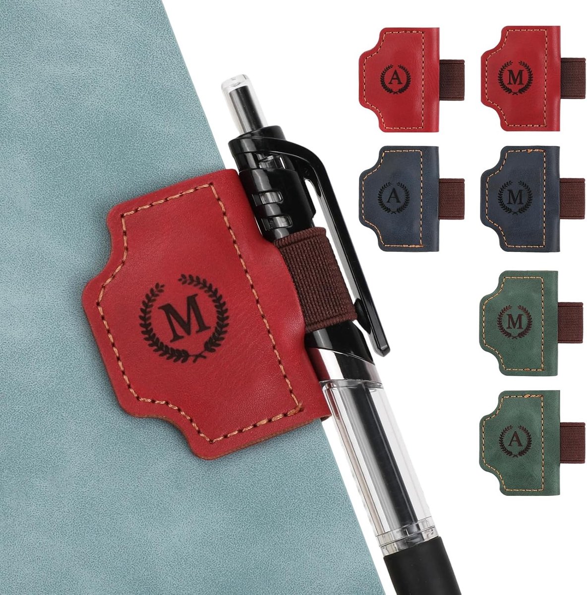 Retro Stijl Magnetische Lederen Boekenlegger met Penlus, Gepersonaliseerde Boekenleggers voor Boekenliefhebbers en Lezers, Perfect Cadeau voor Boekfans (Rood, M)