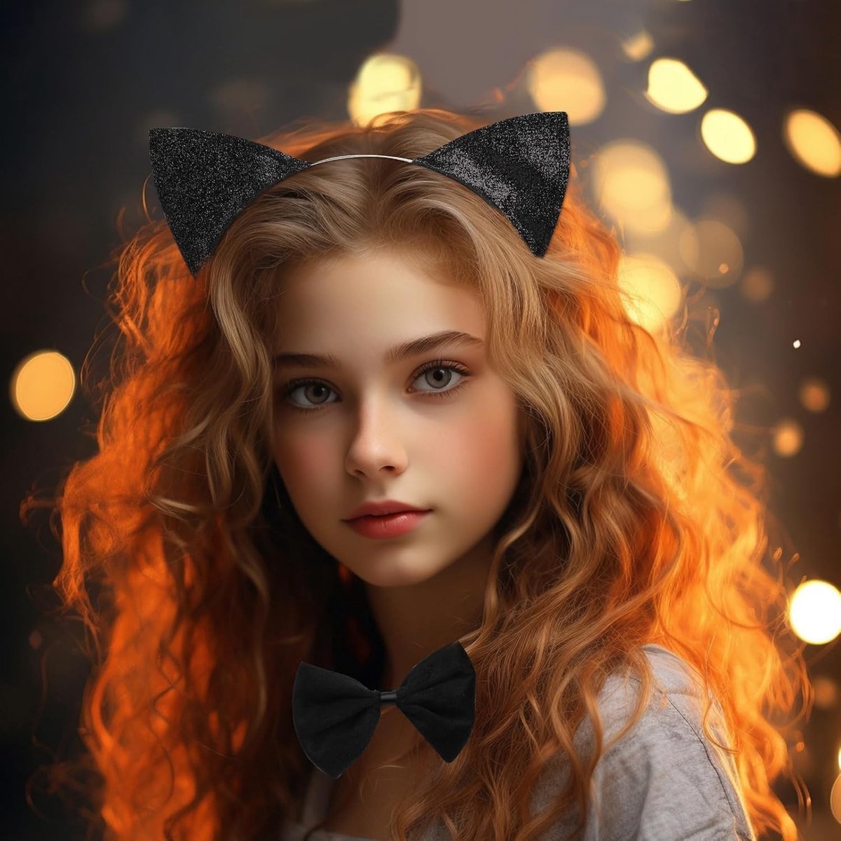 Complete Set van 3 Delen voor Kattenkostuum met Oren, Staart en Haarband voor Cosplay en Carnaval voor Dames en Meisjes