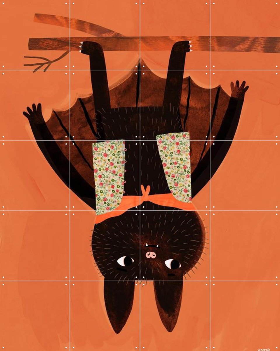 IXXI Vleertje Muis, Aniek Bartels - 80 x 100 cm - Gratis ophangtool - Grote wanddecoratie en posters - Speels, Illustraties, Cartoonesk, Kinderkamer