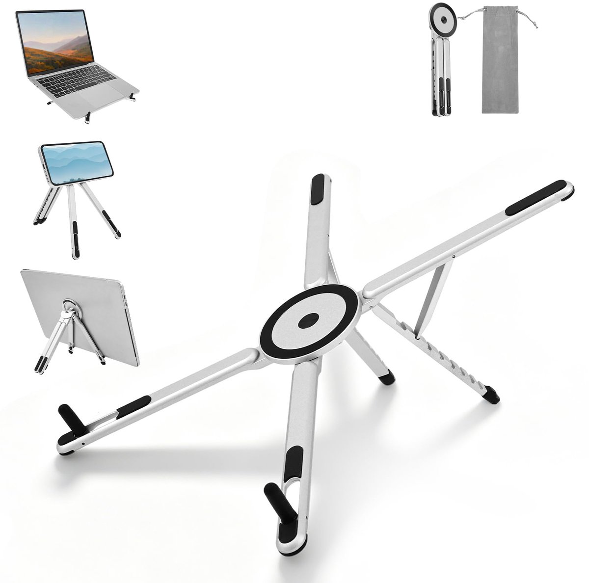 Laptopstandaard, 3-in-1 laptopstandaard van lichte aluminiumlegering - ShopVlot