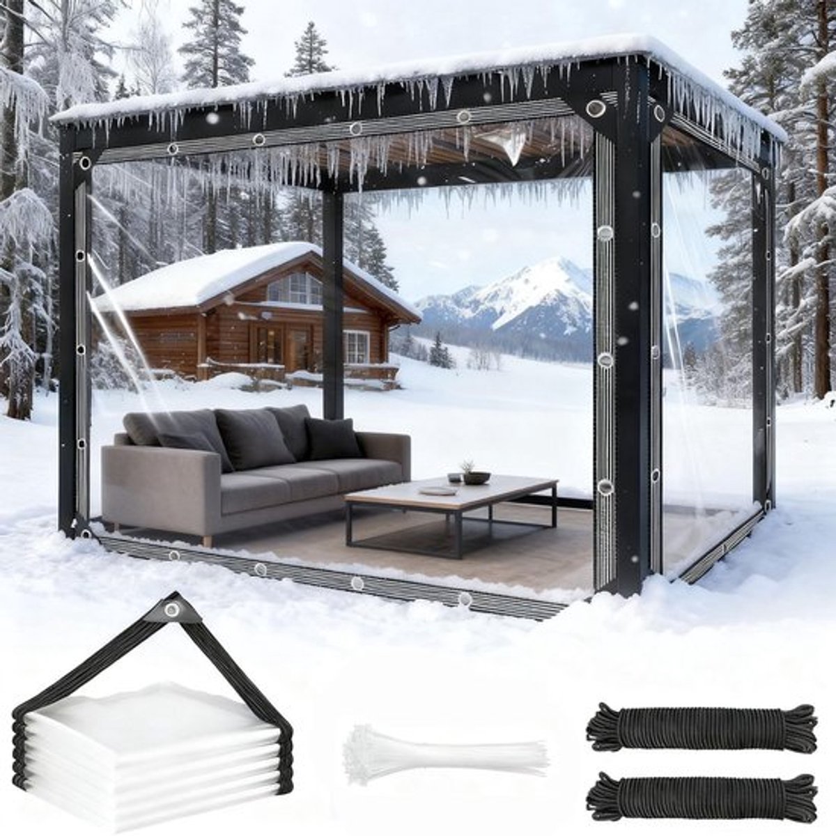 Dailygoods- Windscherm Uittrekbaar 2,5 x 1,8 m - Waterdicht - Scheurbestendig
