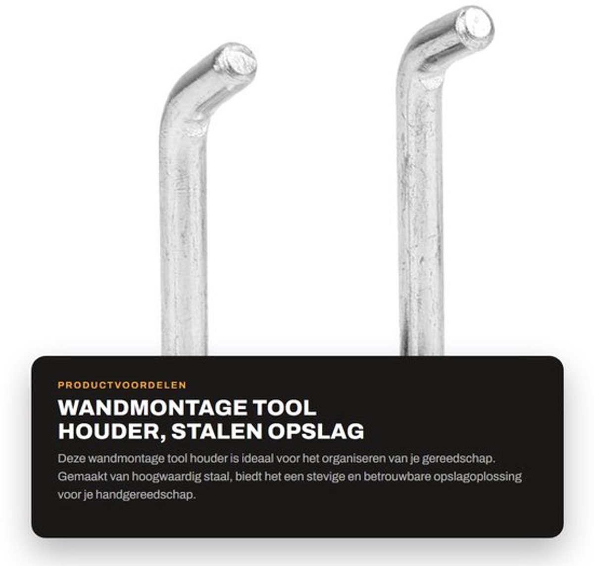 Dailygoods- Muurhouder Gegalvaniseerd - Gereedschapswand - Opslag Haken - 3-5 kg