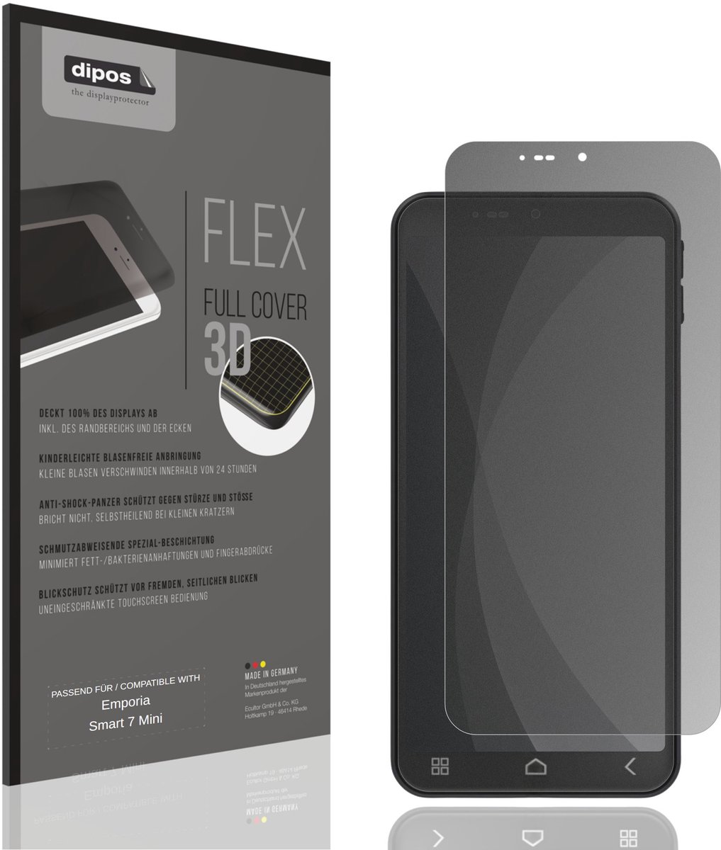 dipos FLEX – Matte Privacy Screenprotector geschikt voor Emporia Smart 7 Mini | Volledige Schermbescherming | Case-Friendly