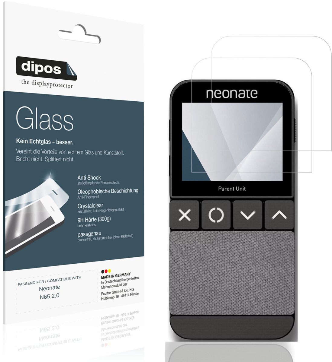 dipos – 2x Pantserfolie geschikt voor Neonate N65 2.0 | 9H Screenprotector